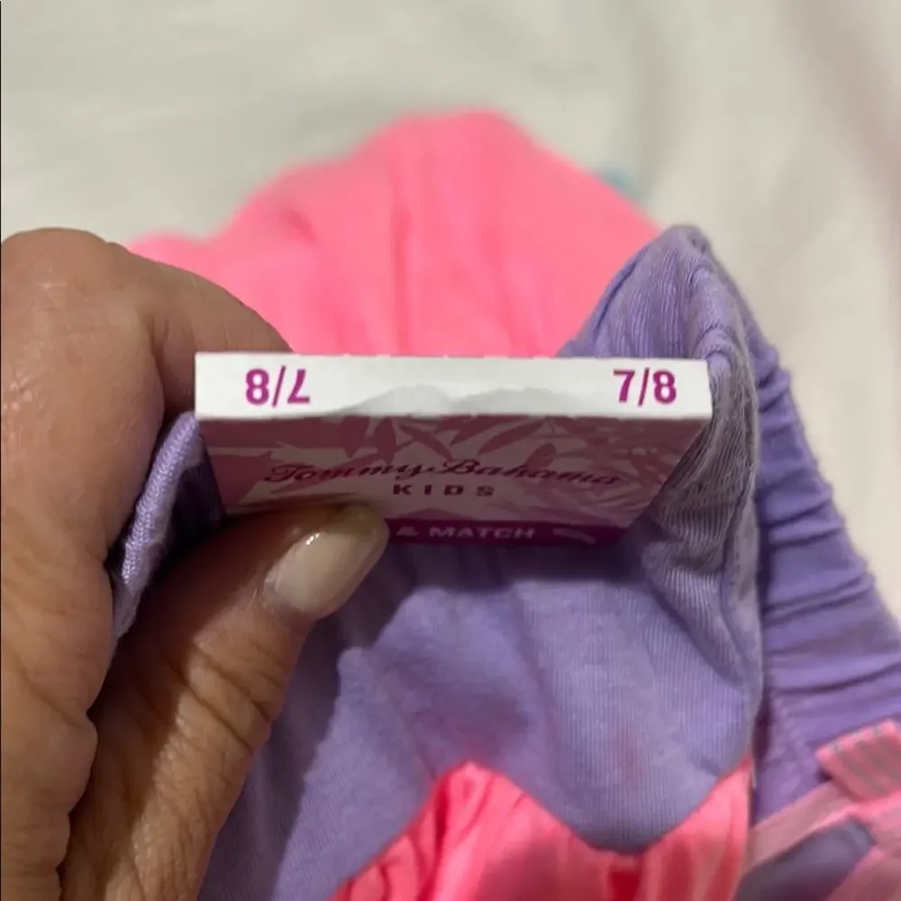Tommy Bahama 7/8 drop waist 3 tier skirt Purple turquoise pink Skort w/bow nwt